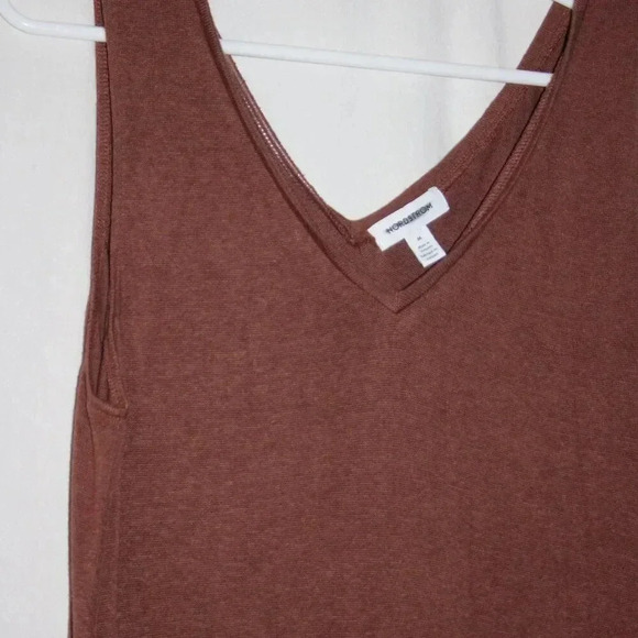 Nordstrom Medium Brown Knit V-Neck Dress Modest NWOT - Picture 3 of 15